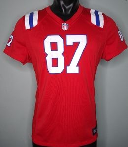 Nike Women's Red Jersey with White and Blue Accents